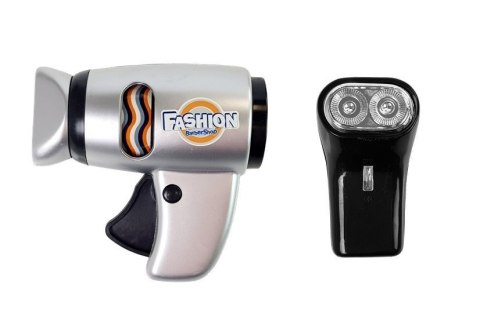LEAN Toys Zestaw Salon Fryzjerski Dziecięcy Barber Suszarka Maszynka Akcesoria Srebrny