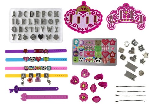 LEAN Toys Zestaw do Biżuterii Bransoletek Zawieszek Literki DIY
