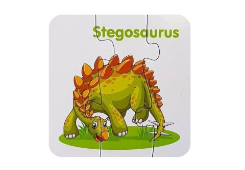 LEAN TOYS Puzzle Edukacyjne Dinozaury Angielski 10 Połączeń