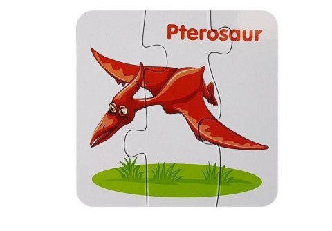 LEAN TOYS Puzzle Edukacyjne Dinozaury Angielski 10 Połączeń