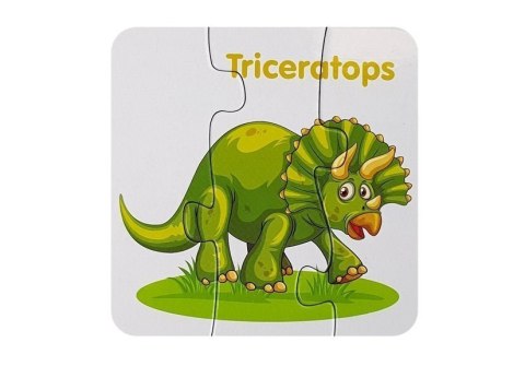 LEAN TOYS Puzzle Edukacyjne Dinozaury Angielski 10 Połączeń