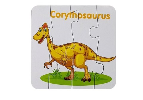 LEAN TOYS Puzzle Edukacyjne Dinozaury Angielski 10 Połączeń