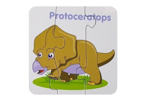 LEAN TOYS Puzzle Edukacyjne Dinozaury Angielski 10 Połączeń