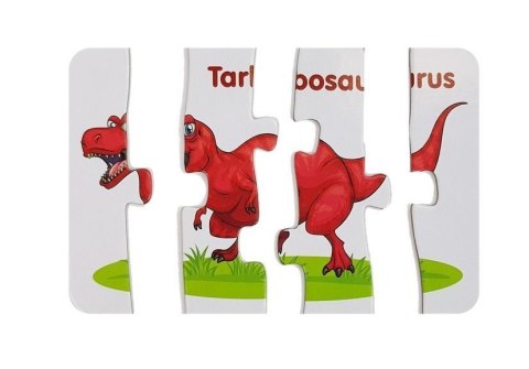 LEAN TOYS Puzzle Edukacyjne Dinozaury Angielski 10 Połączeń