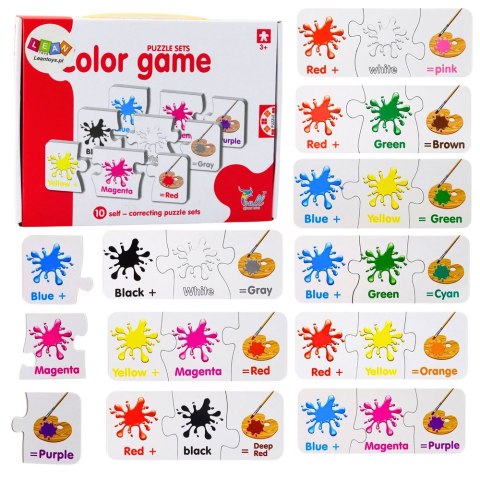 LEAN TOYS Puzzle Edukacyjne Kolory Po Angielsku 10 Połączeń