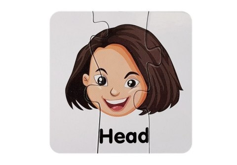 LEAN TOYS Puzzle Edukacyjne Układanka Części Ciała 10 Połączeń Angielski