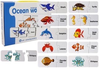LEAN TOYS Puzzle Edukacyjne Układanka Świat Oceanów 10 Połączeń