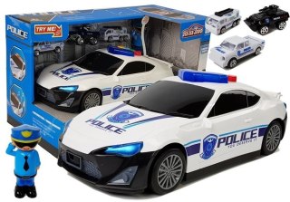 LEAN Toys Auto Policyjne Schowek Garaż 2w1 Policjant Małe Autka Dźwięk Światła