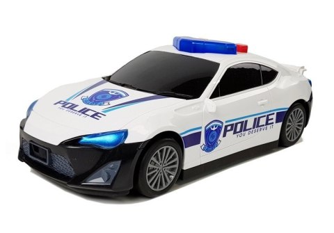 LEAN Toys Auto Policyjne Schowek Garaż 2w1 Policjant Małe Autka Dźwięk Światła