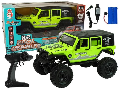 LEAN Toys Auto Terenowe Rock Crawler 2.4 GHz Zielone Amortyzatory 4x4