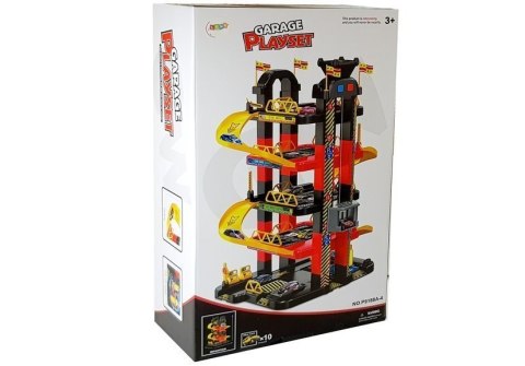 LEAN Toys Garaż Parking 5- poziomowy Winda na Baterie 10 Autek Światła