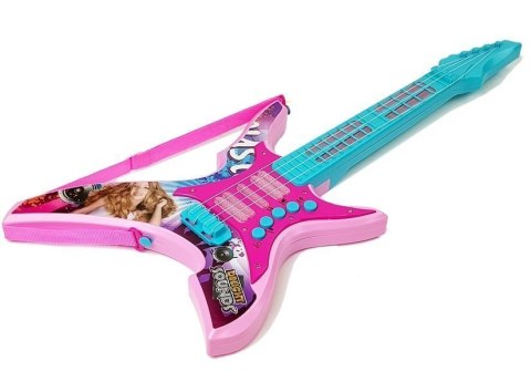 LEAN Toys Gitara Elektryczna ze Światłami i Dźwiękami Różowa 62 cm