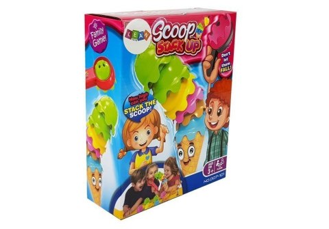 LEAN Toys Gra Zręcznościowa Lody w Wafelku Kolorowa Piramidka Ułóż Wieżę Dla Całej Rodziny