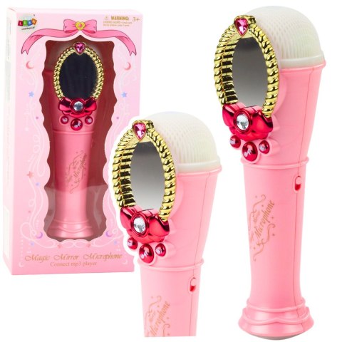 LEAN Toys Magiczne Lustro Z Mikrofonem USB MP3 Światła Dźwięki Różowy