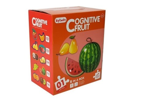 LEAN Toys Puzzle Edukacyjne Dla Niemowląt Owoce 5 Części 40 Elementów