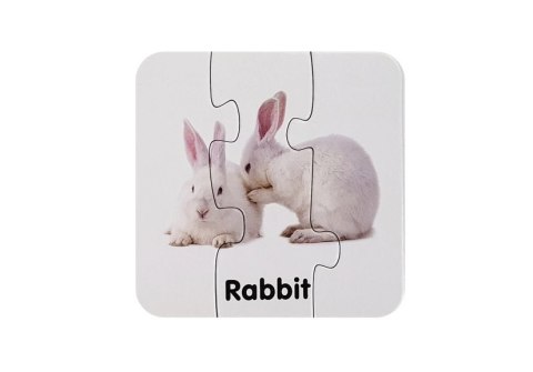 LEAN Toys Puzzle Edukacyjne Układanka Dzikie Zwierzęta 10 Połączeń Angielski