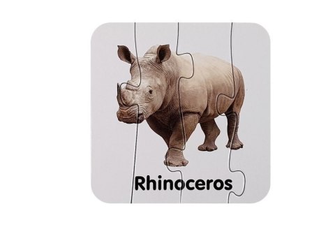 LEAN Toys Puzzle Edukacyjne Układanka Dzikie Zwierzęta 10 Połączeń Angielski