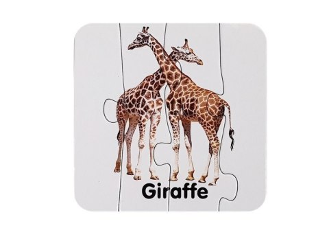 LEAN Toys Puzzle Edukacyjne Układanka Dzikie Zwierzęta 10 Połączeń Angielski