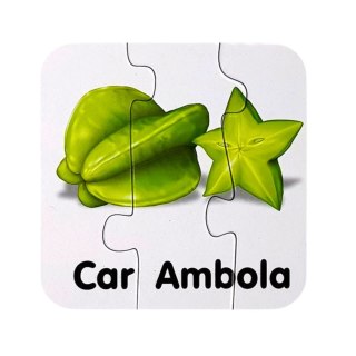 LEAN Toys Puzzle Edukacyjne Układanka Owoce 10 Połączeń Nauka Angielskiego