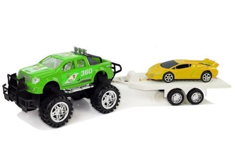 LEAN Toys Zestaw Pojazdów Auto Sportowe Żółte Terenowe Zielone z Napędem Frykcyjnym