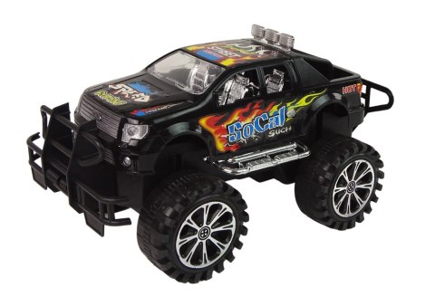 LEAN Toys Zestaw Pojazdów z Napędem Frykcyjnym Auto Terenowe Czarne Koparka Traktor