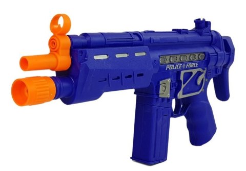 LEAN Toys Zestaw Policyjny Pistolet Odznaka Granatowy Dźwięk Efekty Świetlne 37cm