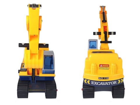 LEAN CARS Duża Koparka Jeździk Koparka Budowa Kask Żółty