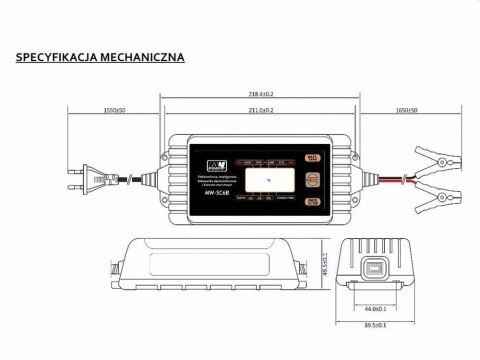 LEAN CARS Inteligentna Ładowarka akumulatorowa 12V / 24V MW-SC6B