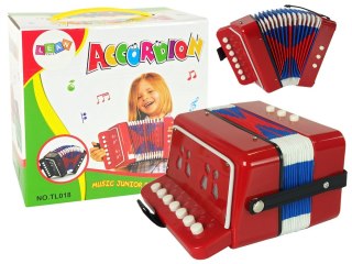 LEAN Toys Akordeon Instrument Dla Małego Muzyka Czerwony