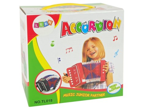 LEAN Toys Akordeon Instrument Dla Małego Muzyka Czerwony