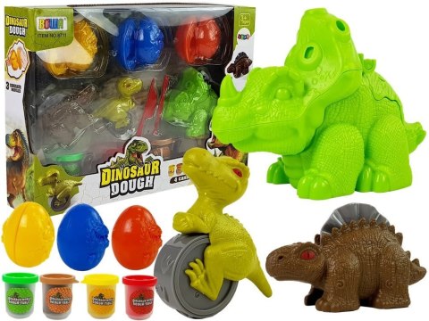 LEAN Toys Ciastolina Dinozaury Jajka Foremka 12 Elementów 4 Kolory