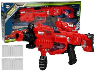 LEAN Toys Pistolet Luminescencyjny Świeci w Ciemności Piankowe Naboje Dźwięk Zasięg 45 m