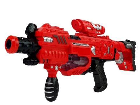 LEAN Toys Pistolet Luminescencyjny Świeci w Ciemności Piankowe Naboje Dźwięk Zasięg 45 m
