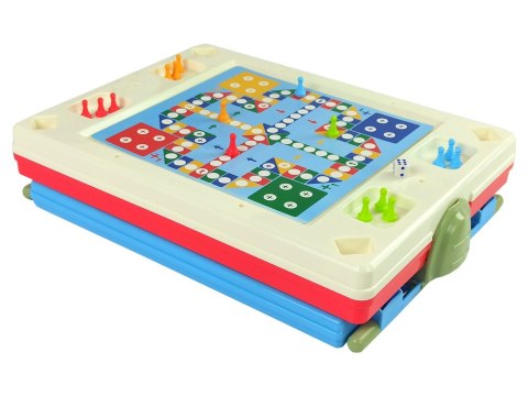 LEAN Toys Tablica 3w1 Magnetyczno -Kredowa, Stolik Do Gier Niebieska