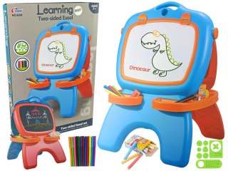 LEAN Toys Tablica Dwustronna Magnetyczna Kredowa Niebiesko Czerwona Szablony