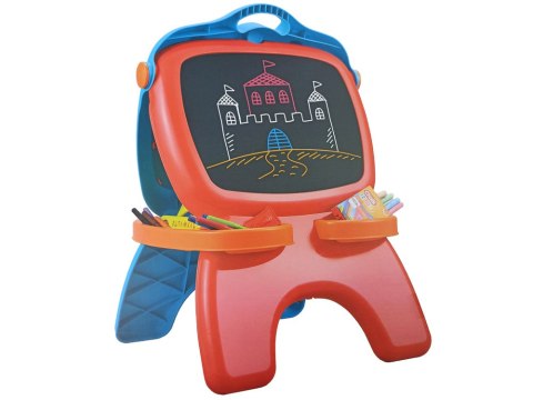 LEAN Toys Tablica Dwustronna Magnetyczna Kredowa Niebiesko Czerwona Szablony