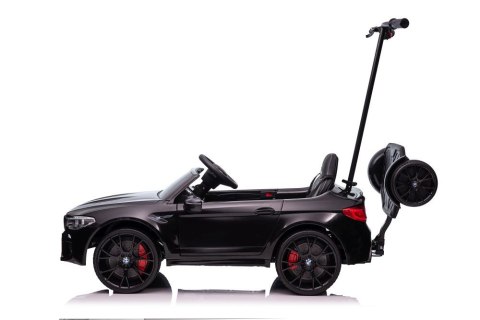 LEAN CARS Auto Na Akumulator BMW M5 Z Platformą Dla Rodzica Czarne Lakierowane