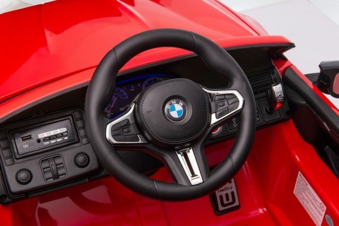 LEAN CARS Auto Na Akumulator BMW M5 Z Platformą Dla Rodzica Czerwone Lakierowane