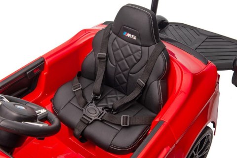 LEAN CARS Auto Na Akumulator BMW M5 Z Platformą Dla Rodzica Czerwone Lakierowane