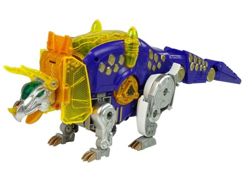 LEAN Toys Dinobots 2w1 Dinozaur Pistolet na Strzałki Fioletowy Triceratops Tarcza