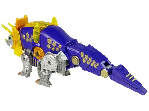 LEAN Toys Dinobots 2w1 Dinozaur Pistolet na Strzałki Fioletowy Triceratops Tarcza