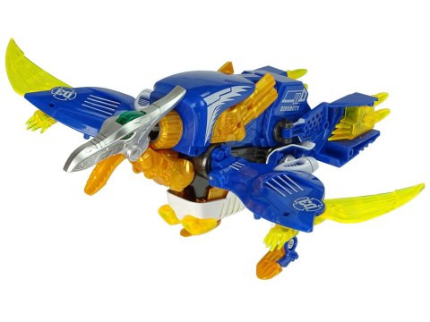 LEAN Toys Dinobots 2w1 Dinozaur Pistolet na Strzałki Niebieski Pterosaur Tarcza