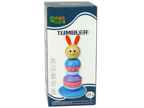 LEAN Toys Drewniana Edukacyjna Piramidka Panda Balansująca Wieża