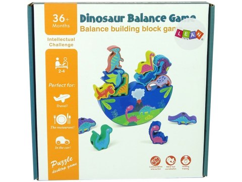 LEAN Toys Drewniana Gra Dinosaur Balance Game Dinozaury Zręcznościowa