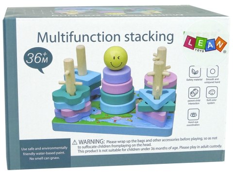 LEAN Toys Drewniane Klocki Sorter Morski Świat Koraliki Edukacyjne