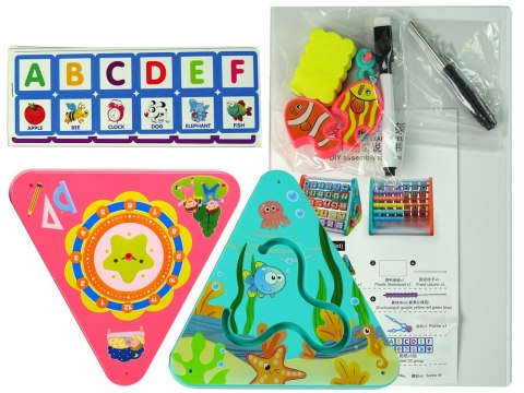 LEAN Toys Edukacyjna Półka Trójkąt Liczydło Litery Przedmioty Zwierzęta