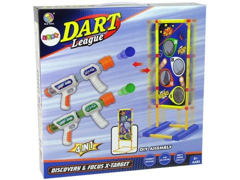 LEAN Toys Gra Zręcznościowa 4 w 1 Rzut Do Celu Woreczki Pistolet na Piankowe Kulki