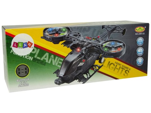 LEAN Toys Helikopter Wojskowy Ogromne Skrzydła Światła Dźwięk Obraca Się