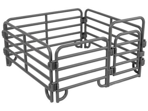 LEAN Toys Zestaw Figurek Cztery Osiołki Rolnik Ogrodzenie Szary