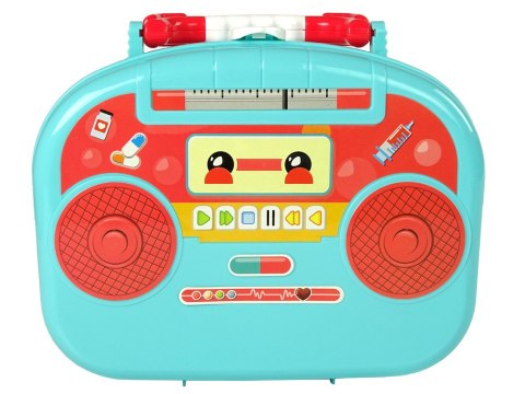 LEAN Toys Zestaw Małego Lekarza Walizka Turkusowy Stetoskop Nożyczki